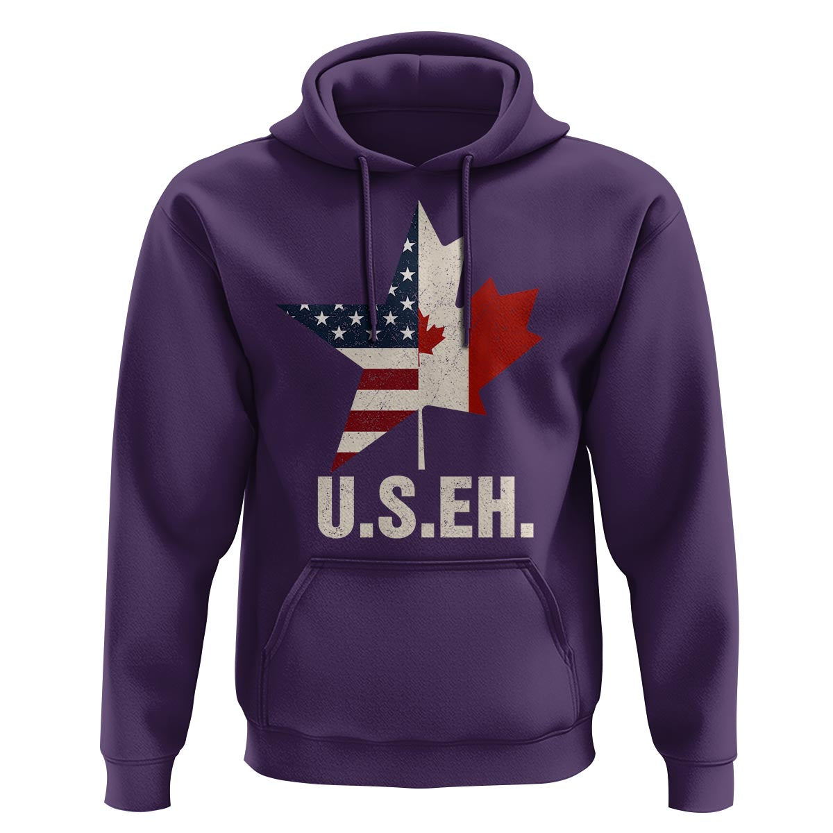 Funny American Canadan Hoodie US EH Canada Maple Leaf America Star Flag - Wonder Print Shop