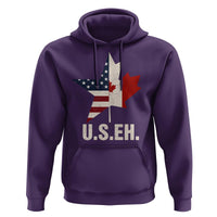 Funny American Canadan Hoodie US EH Canada Maple Leaf America Star Flag - Wonder Print Shop