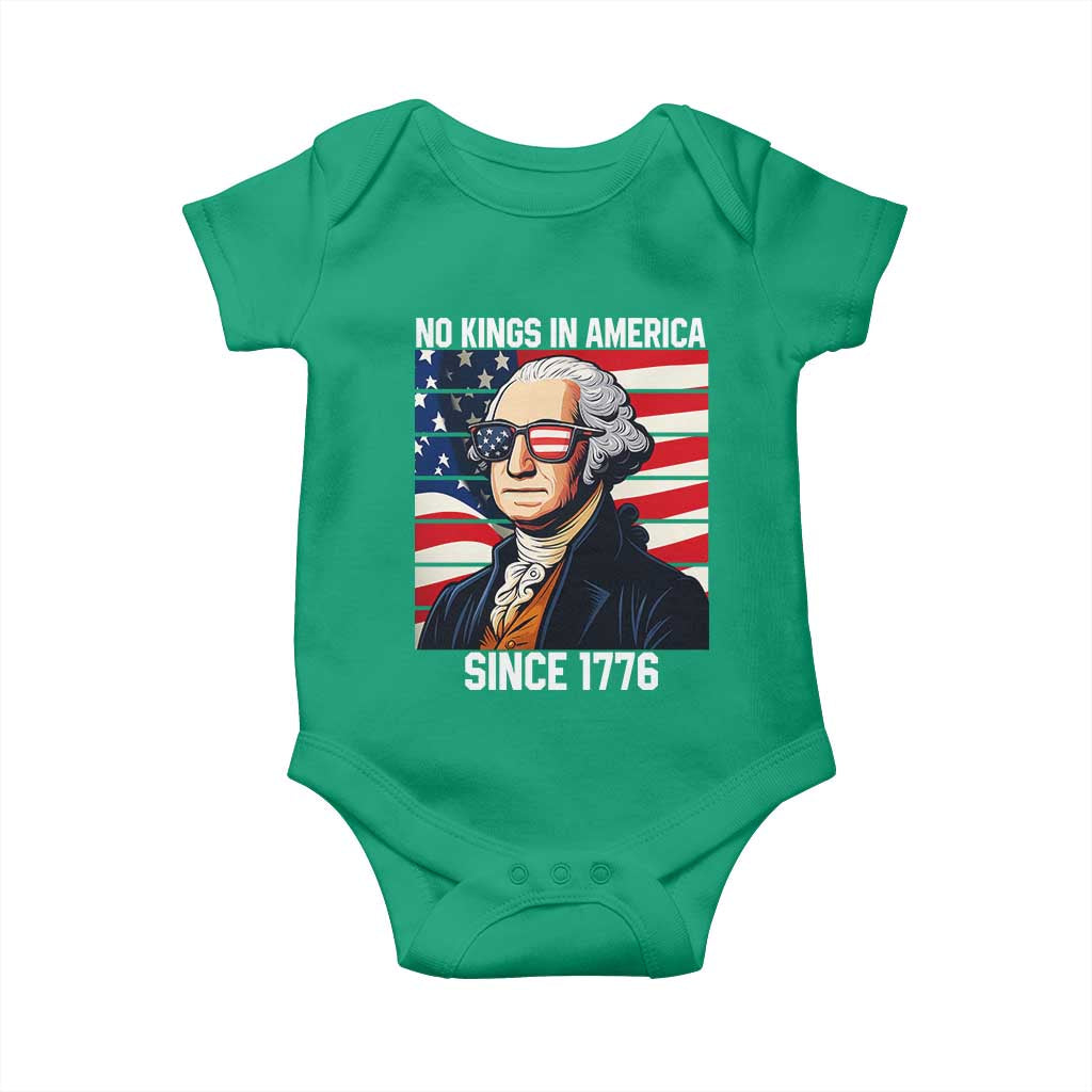 Funny Patriotic Founding Father Baby Onesie No Kings in America Since 1776 4th of July - Wonder Print Shop