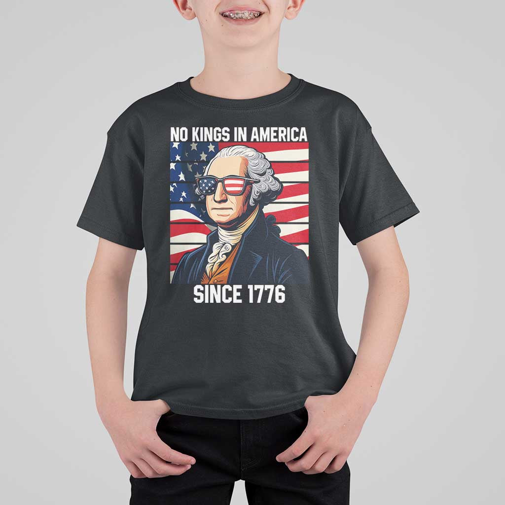 Funny Patriotic Founding Father T Shirt For Kid No Kings in America Since 1776 4th of July - Wonder Print Shop
