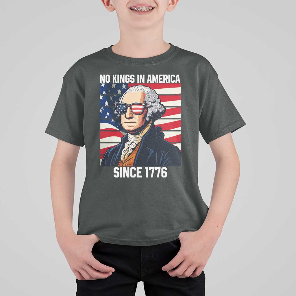 Funny Patriotic Founding Father T Shirt For Kid No Kings in America Since 1776 4th of July - Wonder Print Shop
