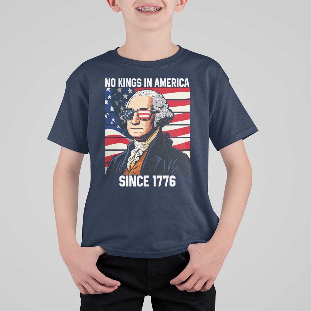 Funny Patriotic Founding Father T Shirt For Kid No Kings in America Since 1776 4th of July - Wonder Print Shop