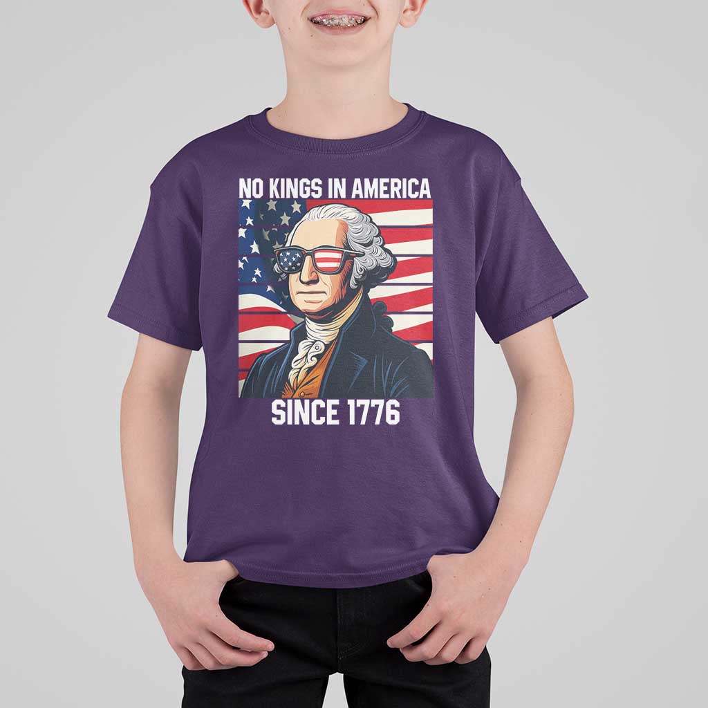 Funny Patriotic Founding Father T Shirt For Kid No Kings in America Since 1776 4th of July - Wonder Print Shop