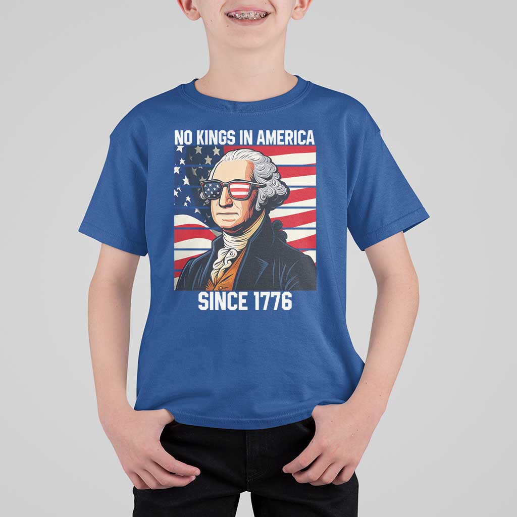 Funny Patriotic Founding Father T Shirt For Kid No Kings in America Since 1776 4th of July - Wonder Print Shop