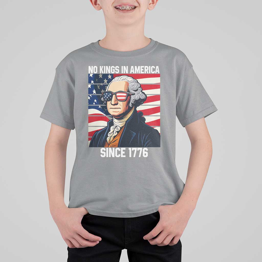Funny Patriotic Founding Father T Shirt For Kid No Kings in America Since 1776 4th of July - Wonder Print Shop