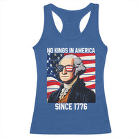 Funny Patriotic Founding Father Racerback Tank Top No Kings in America Since 1776 4th of July - Wonder Print Shop