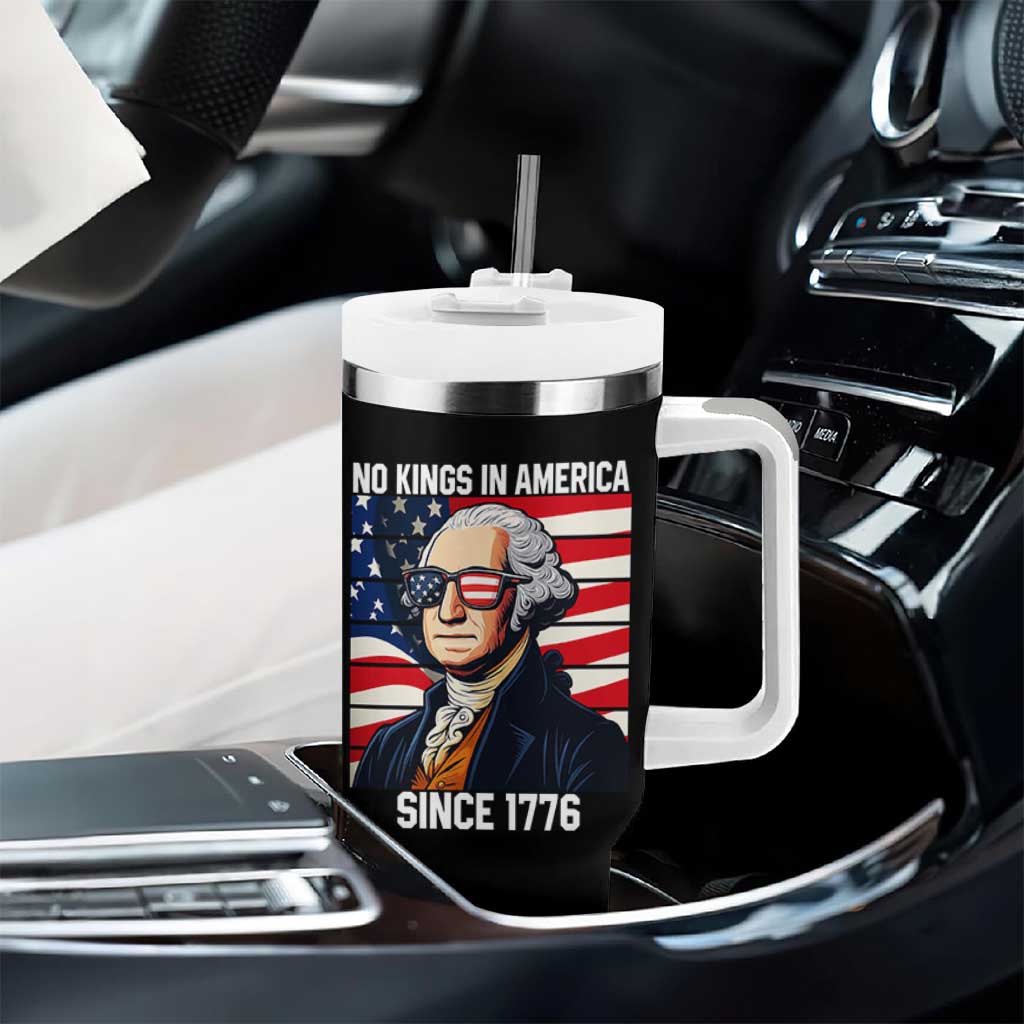 Funny Patriotic Founding Father Tumbler With Handle No Kings in America Since 1776 4th of July - Wonder Print Shop
