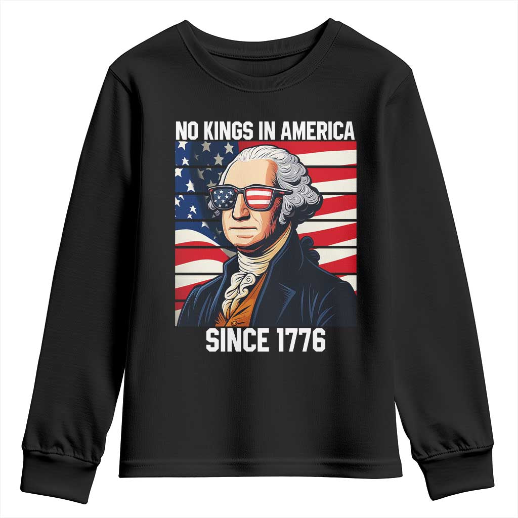 Funny Patriotic Founding Father Youth Sweatshirt No Kings in America Since 1776 4th of July - Wonder Print Shop