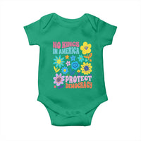 No Kings in America Protect Democracy Baby Onesie Colorful Flowers Patriotic Feminists - Wonder Print Shop