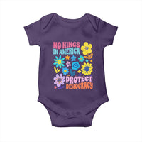No Kings in America Protect Democracy Baby Onesie Colorful Flowers Patriotic Feminists - Wonder Print Shop