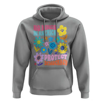 No Kings in America Protect Democracy Hoodie Colorful Flowers Patriotic Feminists - Wonder Print Shop