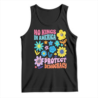 No Kings in America Protect Democracy Tank Top Colorful Flowers Patriotic Feminists - Wonder Print Shop