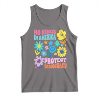 No Kings in America Protect Democracy Tank Top Colorful Flowers Patriotic Feminists - Wonder Print Shop