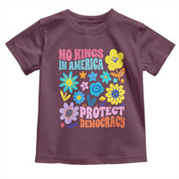 No Kings in America Protect Democracy Toddler T Shirt Colorful Flowers Patriotic Feminists - Wonder Print Shop