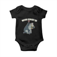 Never Forget Ed The Zebra Meme Baby Onesie Funny Viral Animal Escape Internet Humor Fans - Wonder Print Shop
