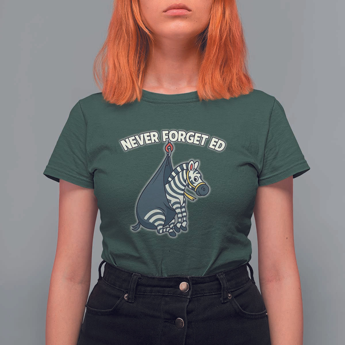 Never Forget Ed The Zebra Meme T Shirt For Women Funny Viral Animal Escape Internet Humor Fans - Wonder Print Shop