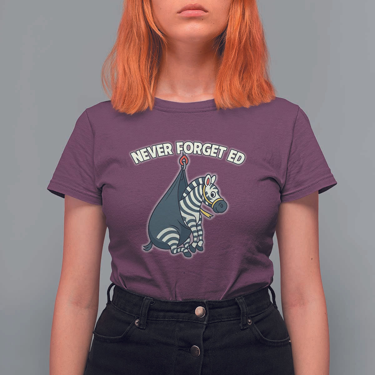 Never Forget Ed The Zebra Meme T Shirt For Women Funny Viral Animal Escape Internet Humor Fans - Wonder Print Shop
