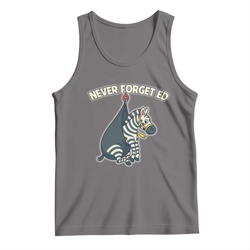 Never Forget Ed The Zebra Meme Tank Top Funny Viral Animal Escape Internet Humor Fans - Wonder Print Shop