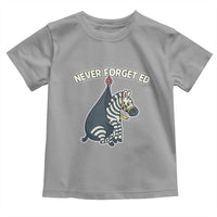 Never Forget Ed The Zebra Meme Toddler T Shirt Funny Viral Animal Escape Internet Humor Fans - Wonder Print Shop