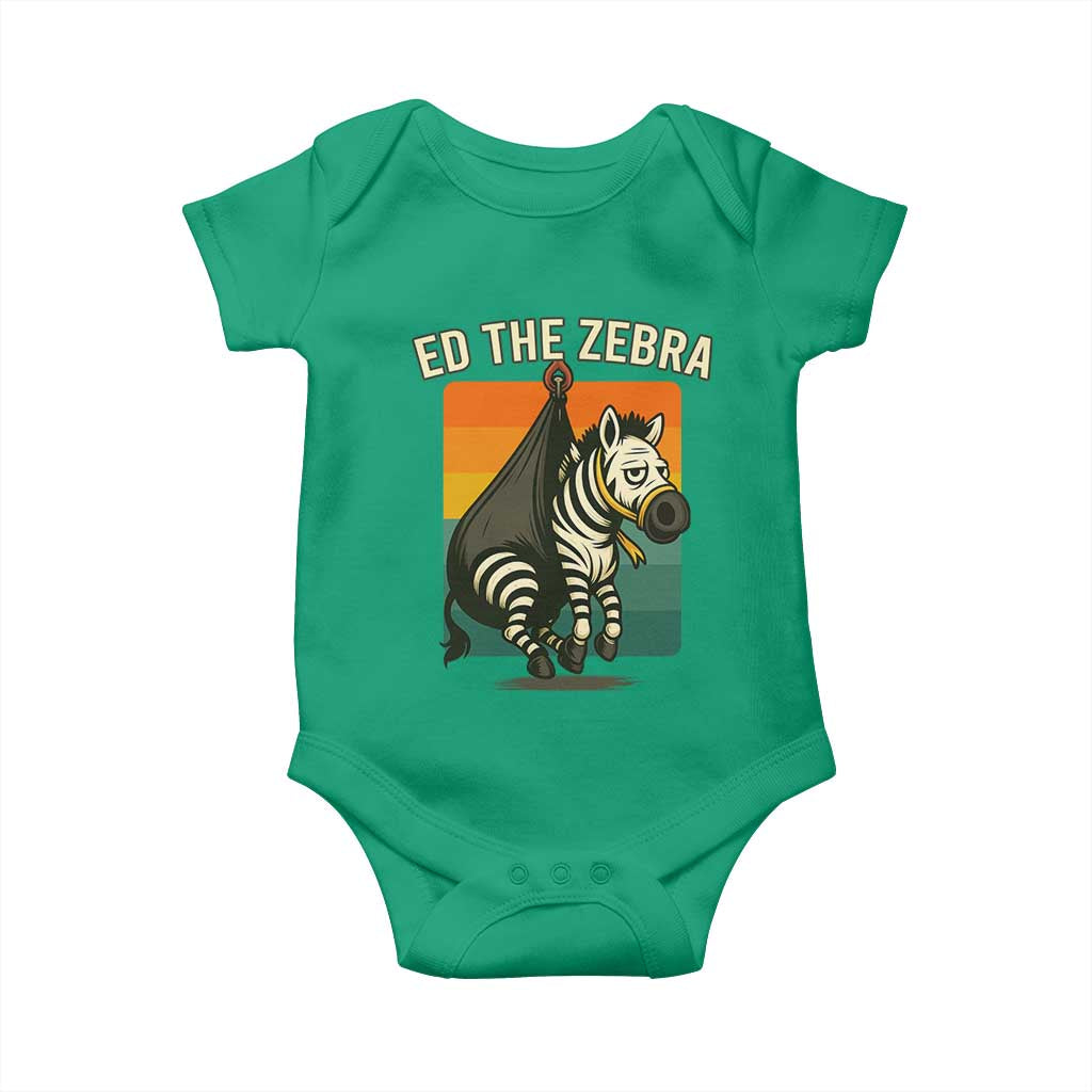 Retro Ed the Zebra Meme Baby Onesie Funny Viral Escape Animal - Wonder Print Shop