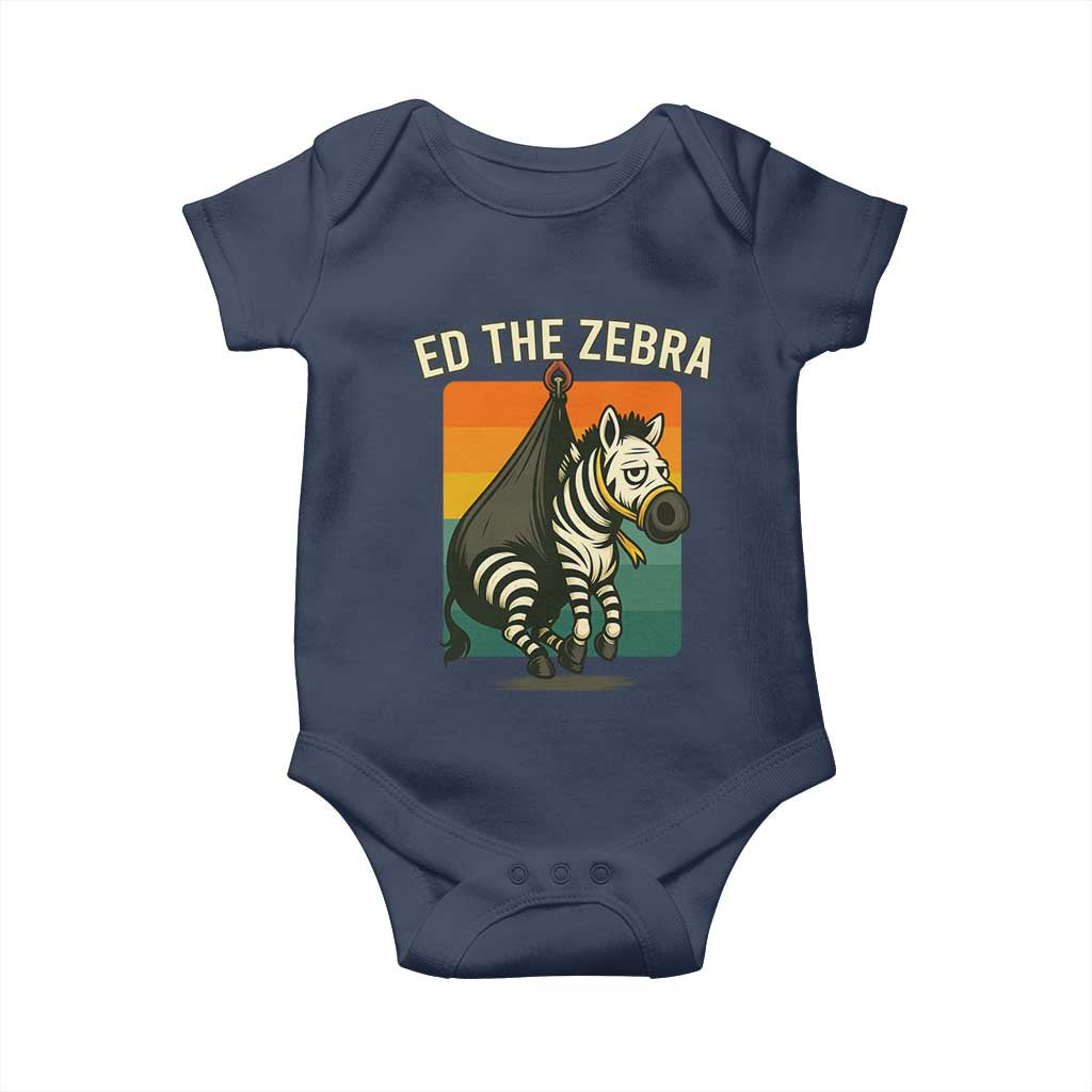 Retro Ed the Zebra Meme Baby Onesie Funny Viral Escape Animal - Wonder Print Shop