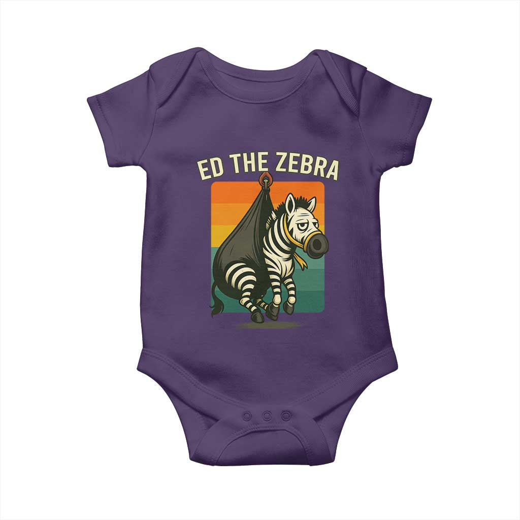 Retro Ed the Zebra Meme Baby Onesie Funny Viral Escape Animal - Wonder Print Shop