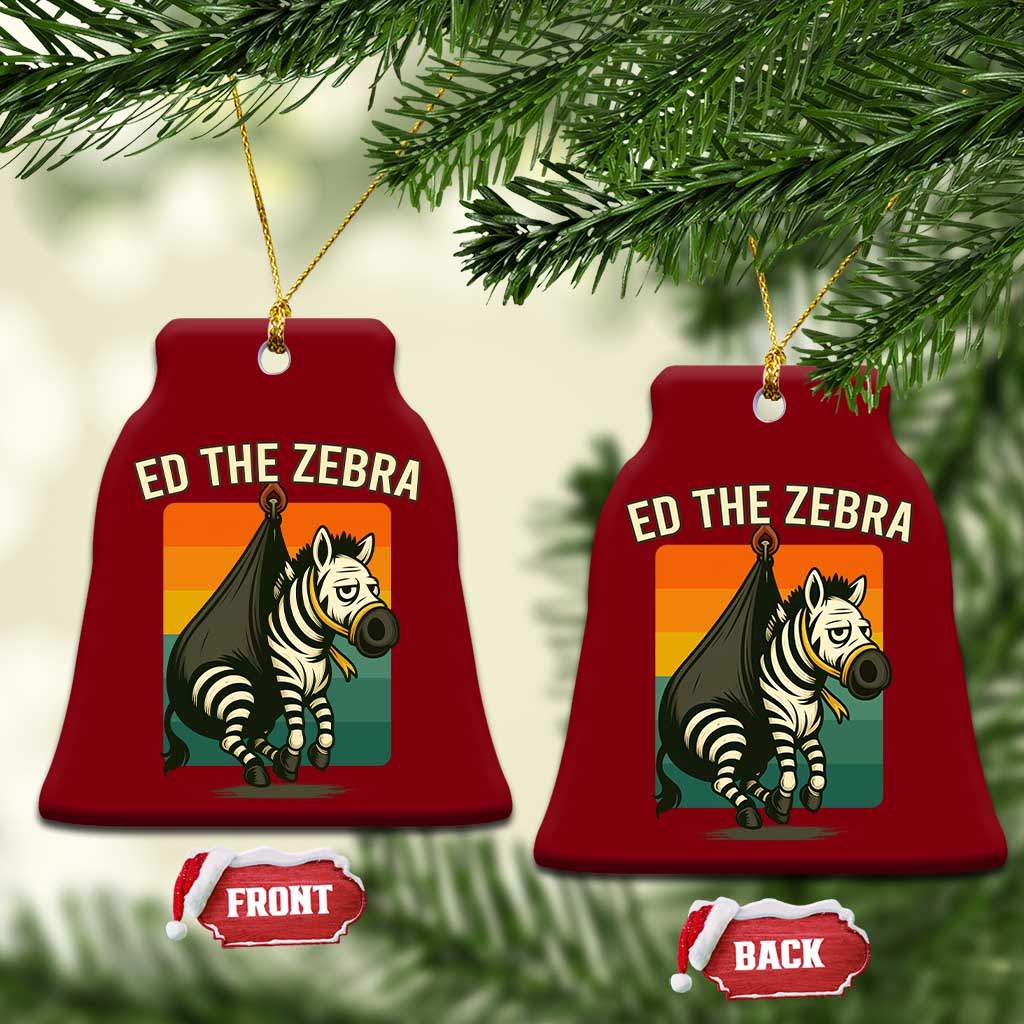 Retro Ed the Zebra Meme Ceramic Ornament Funny Viral Escape Animal - Wonder Print Shop