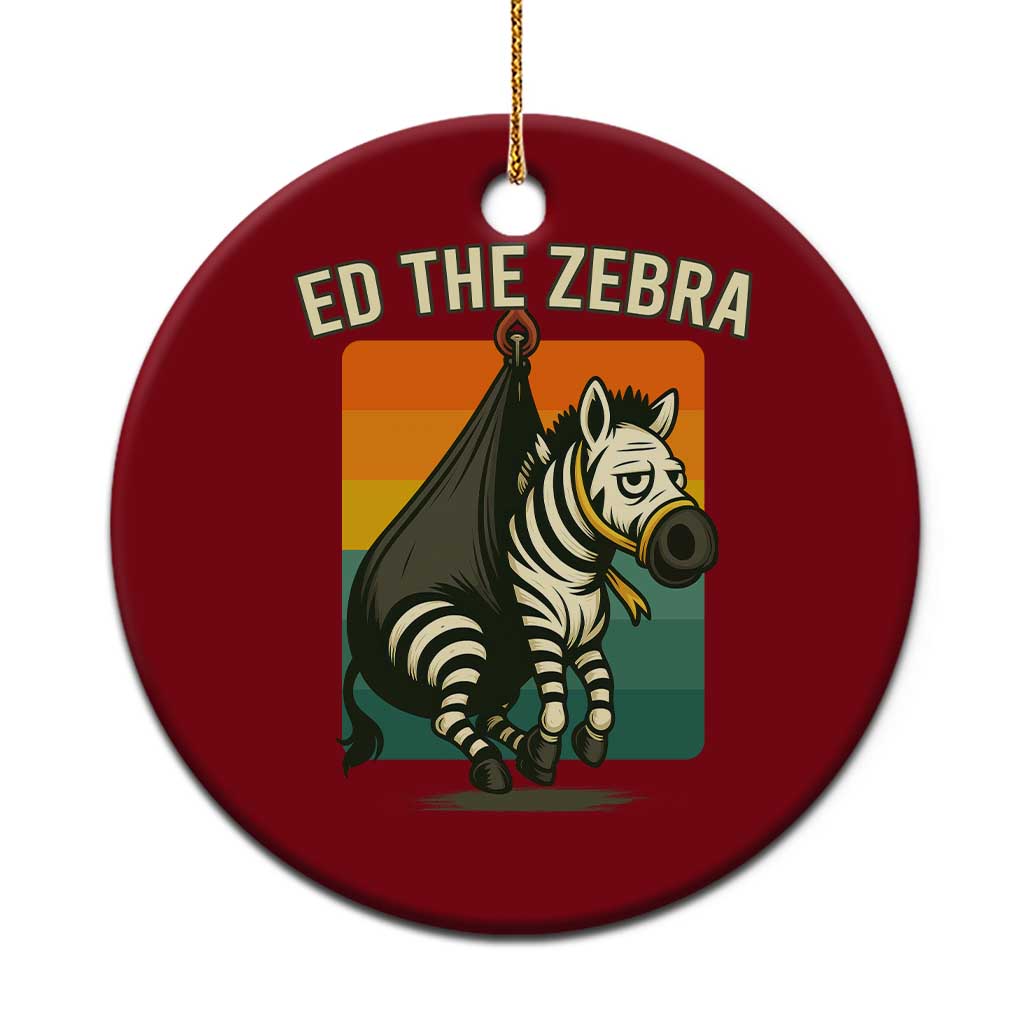 Retro Ed the Zebra Meme Ceramic Ornament Funny Viral Escape Animal - Wonder Print Shop