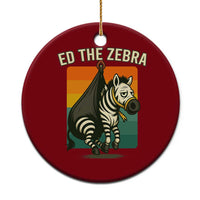 Retro Ed the Zebra Meme Ceramic Ornament Funny Viral Escape Animal - Wonder Print Shop