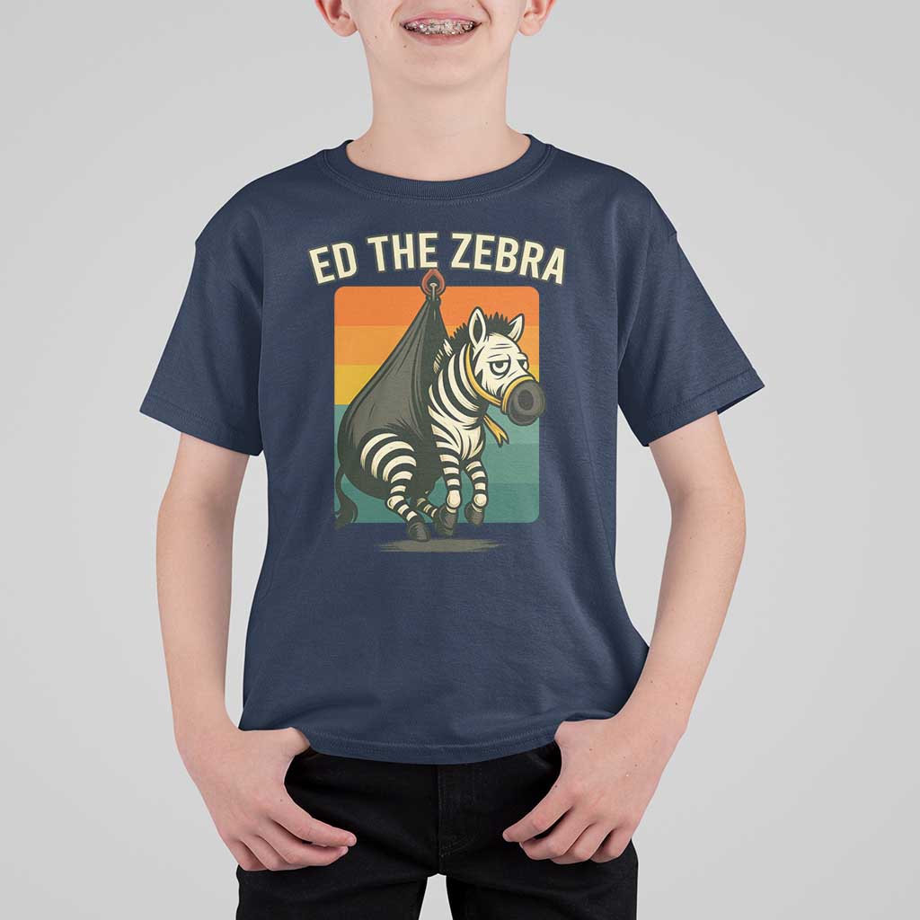 Retro Ed the Zebra Meme T Shirt For Kid Funny Viral Escape Animal - Wonder Print Shop