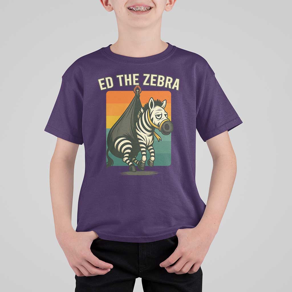 Retro Ed the Zebra Meme T Shirt For Kid Funny Viral Escape Animal - Wonder Print Shop