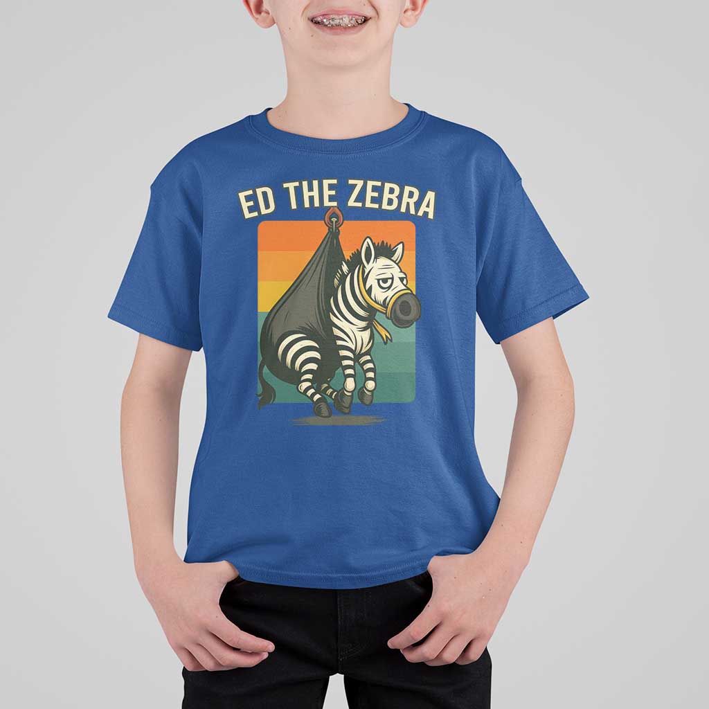 Retro Ed the Zebra Meme T Shirt For Kid Funny Viral Escape Animal - Wonder Print Shop