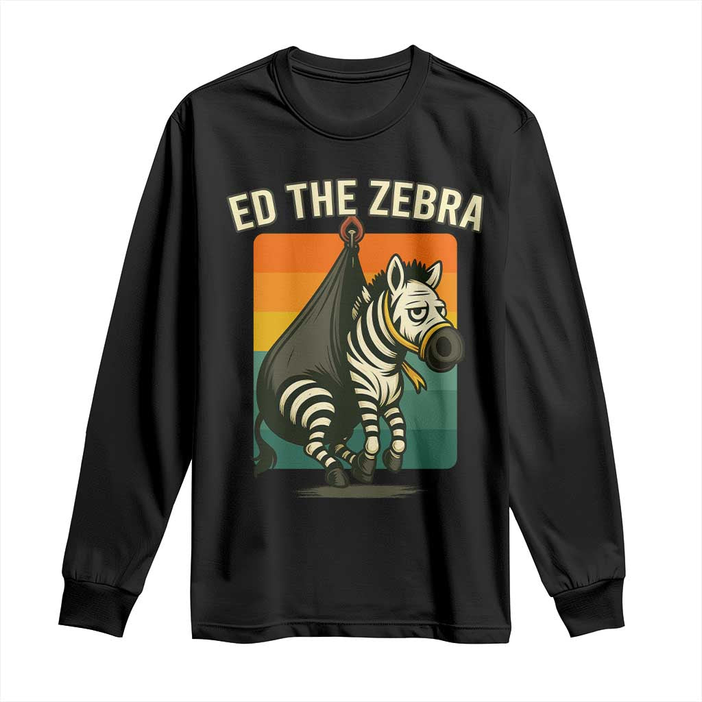 Retro Ed the Zebra Meme Long Sleeve Shirt Funny Viral Escape Animal - Wonder Print Shop