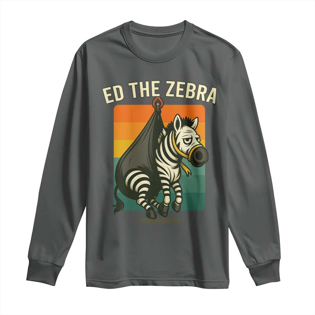 Retro Ed the Zebra Meme Long Sleeve Shirt Funny Viral Escape Animal - Wonder Print Shop