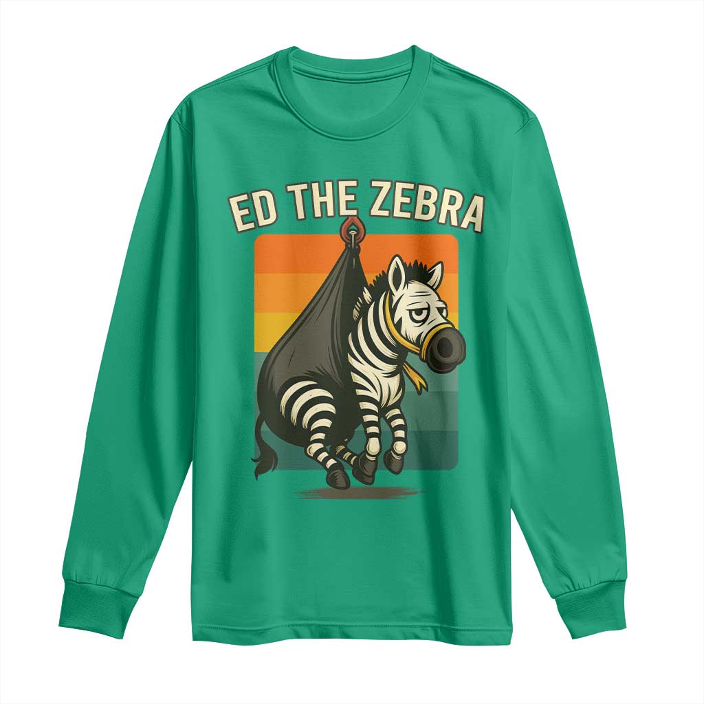 Retro Ed the Zebra Meme Long Sleeve Shirt Funny Viral Escape Animal - Wonder Print Shop
