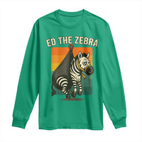 Retro Ed the Zebra Meme Long Sleeve Shirt Funny Viral Escape Animal - Wonder Print Shop
