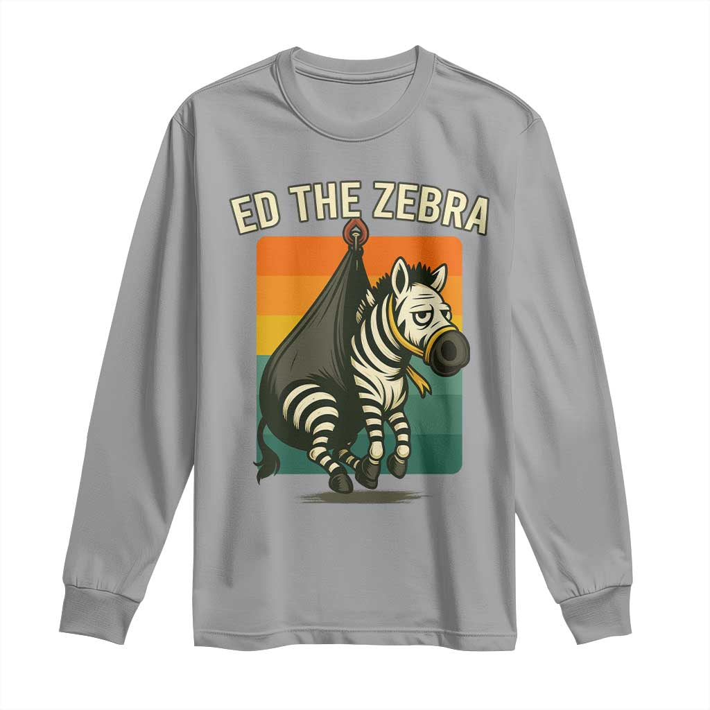 Retro Ed the Zebra Meme Long Sleeve Shirt Funny Viral Escape Animal - Wonder Print Shop