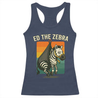 Retro Ed the Zebra Meme Racerback Tank Top Funny Viral Escape Animal - Wonder Print Shop