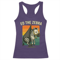 Retro Ed the Zebra Meme Racerback Tank Top Funny Viral Escape Animal - Wonder Print Shop