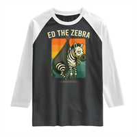 Retro Ed the Zebra Meme Raglan Shirt Funny Viral Escape Animal - Wonder Print Shop