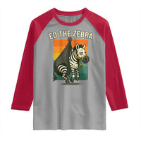 Retro Ed the Zebra Meme Raglan Shirt Funny Viral Escape Animal - Wonder Print Shop
