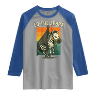 Retro Ed the Zebra Meme Raglan Shirt Funny Viral Escape Animal - Wonder Print Shop