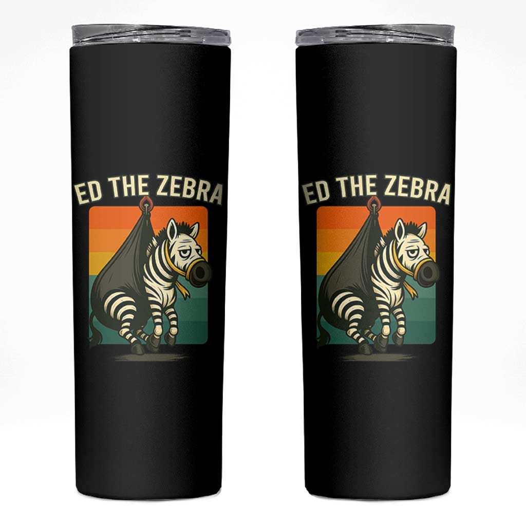 Retro Ed the Zebra Meme Skinny Tumbler Funny Viral Escape Animal - Wonder Print Shop