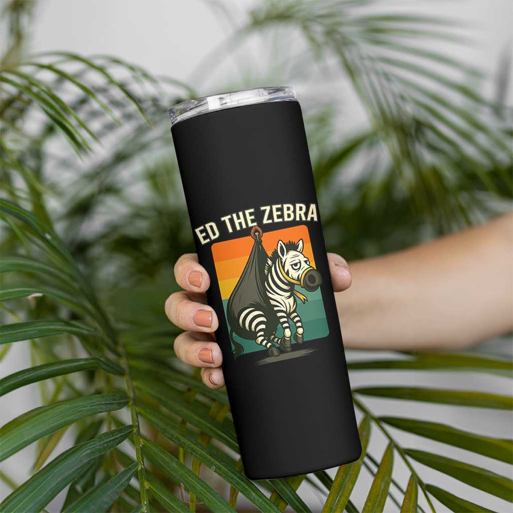 Retro Ed the Zebra Meme Skinny Tumbler Funny Viral Escape Animal - Wonder Print Shop