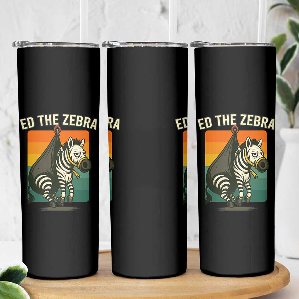 Retro Ed the Zebra Meme Skinny Tumbler Funny Viral Escape Animal - Wonder Print Shop