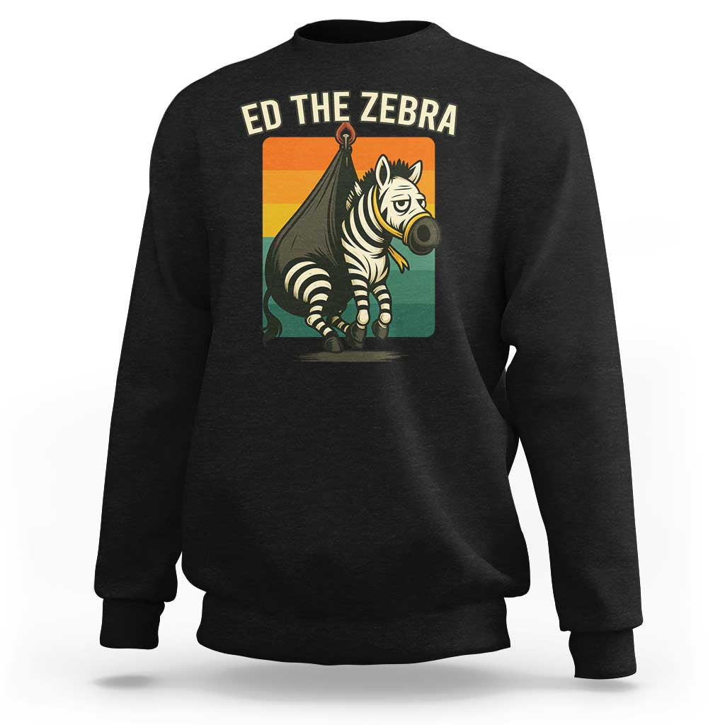Retro Ed the Zebra Meme Sweatshirt Funny Viral Escape Animal - Wonder Print Shop