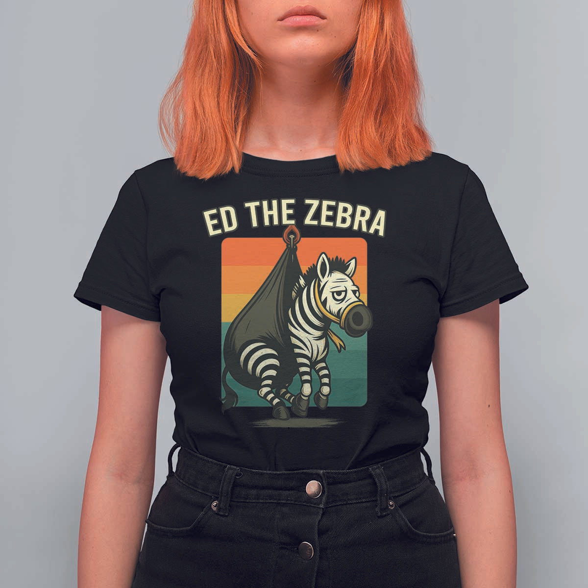 Retro Ed the Zebra Meme T Shirt For Women Funny Viral Escape Animal - Wonder Print Shop
