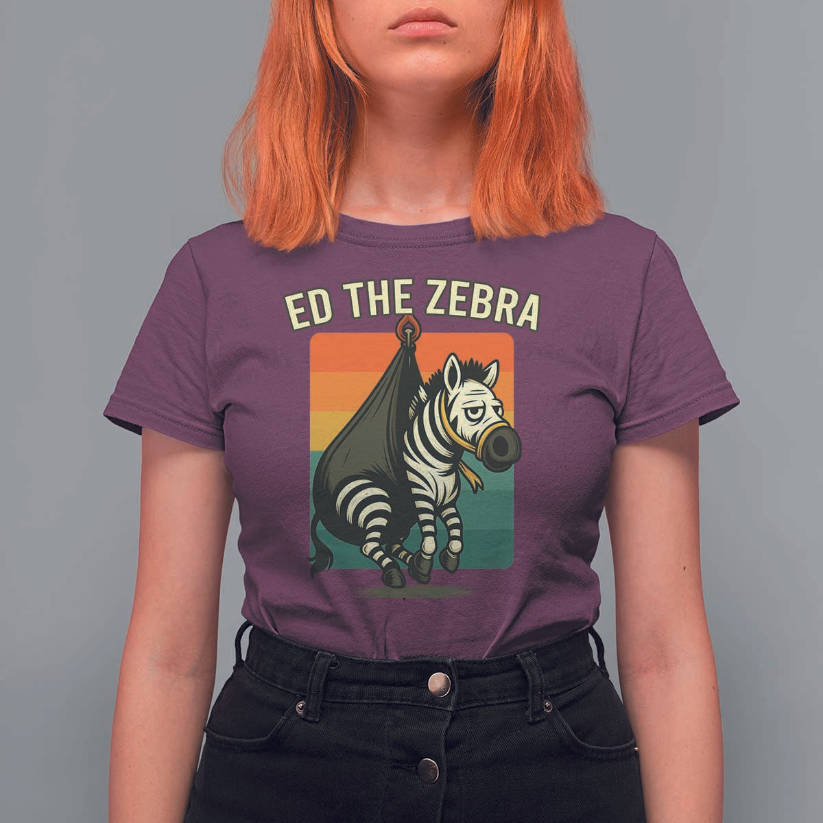 Retro Ed the Zebra Meme T Shirt For Women Funny Viral Escape Animal - Wonder Print Shop