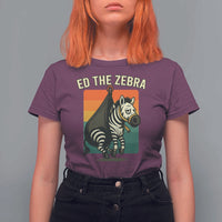Retro Ed the Zebra Meme T Shirt For Women Funny Viral Escape Animal - Wonder Print Shop