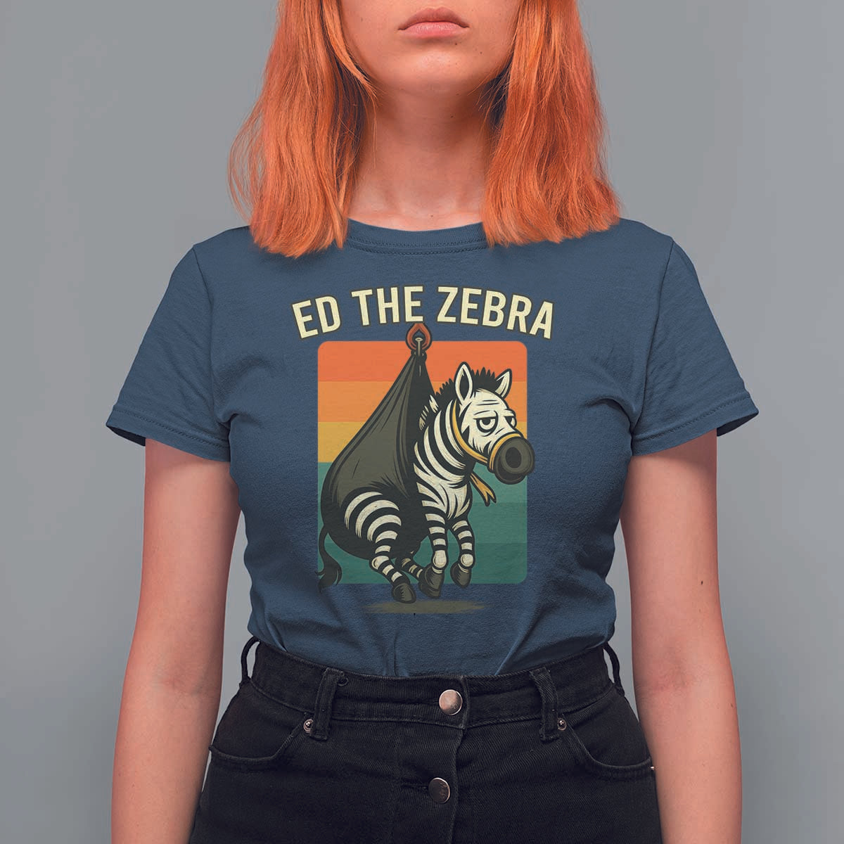 Retro Ed the Zebra Meme T Shirt For Women Funny Viral Escape Animal - Wonder Print Shop